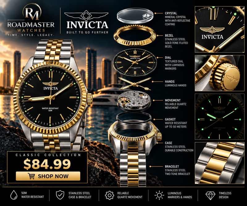 Invicta Classic Collection 50M - Two-Tone Gold