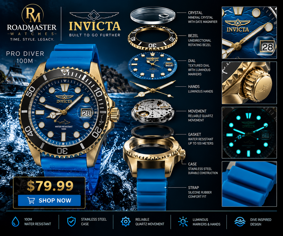 Invicta Pro Diver 100M - Blue & Gold
